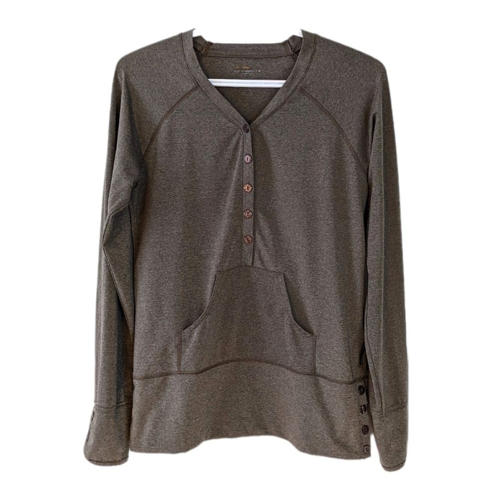 Chlorophylle Long Sleeve Lightweight Exercise/Athletic Top heather brown Medium
